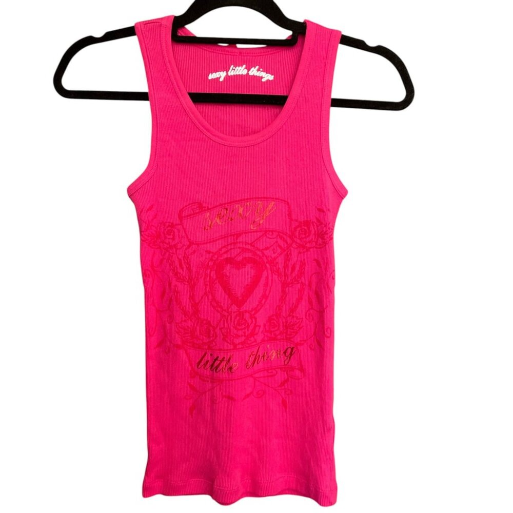 Victoria's Secret "Sexy Little Thing" pink ribbed tank top Vintage Y2K 2006 NEW